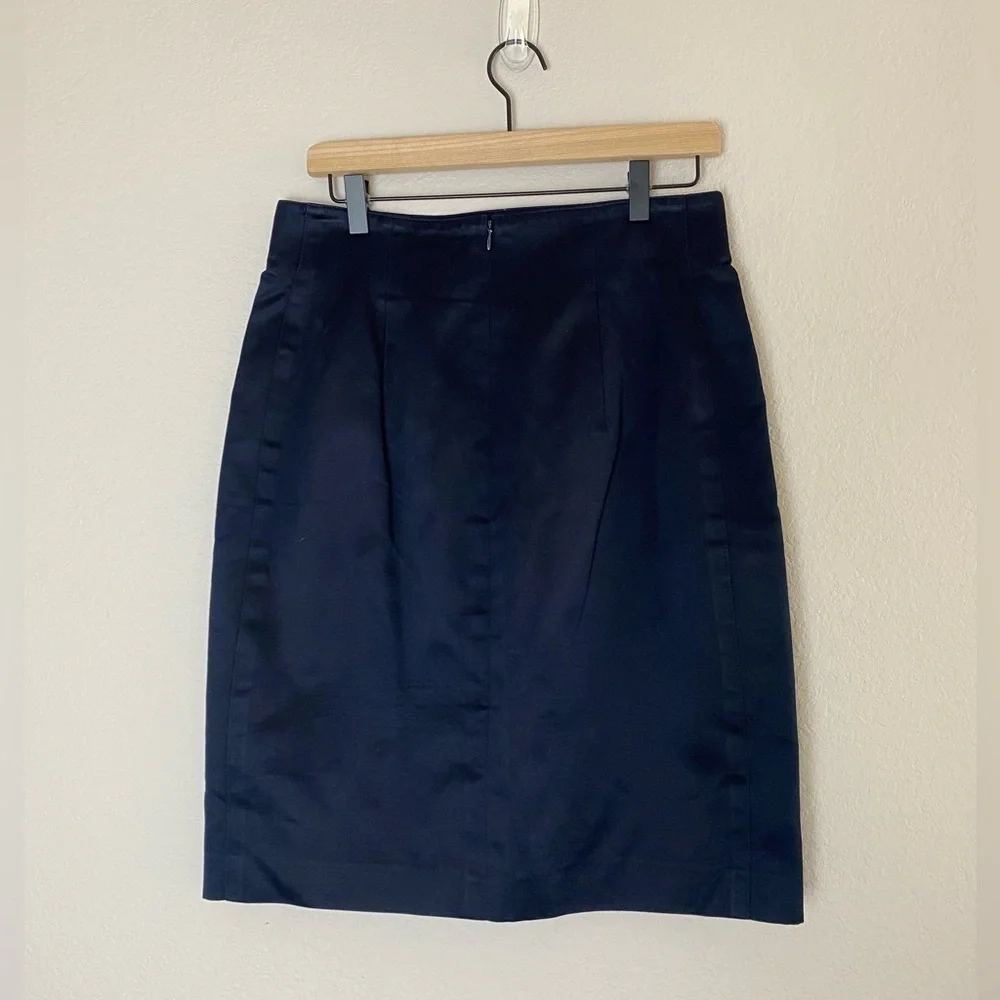 WOMEN’S ESCADA dark navy blue/black pencil skirt w/ slit at front size 10 - Picture 2 of 7